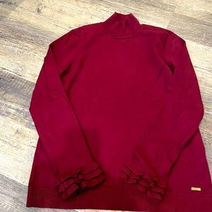 Calvin Klein maroon mock neck Sweater size medium